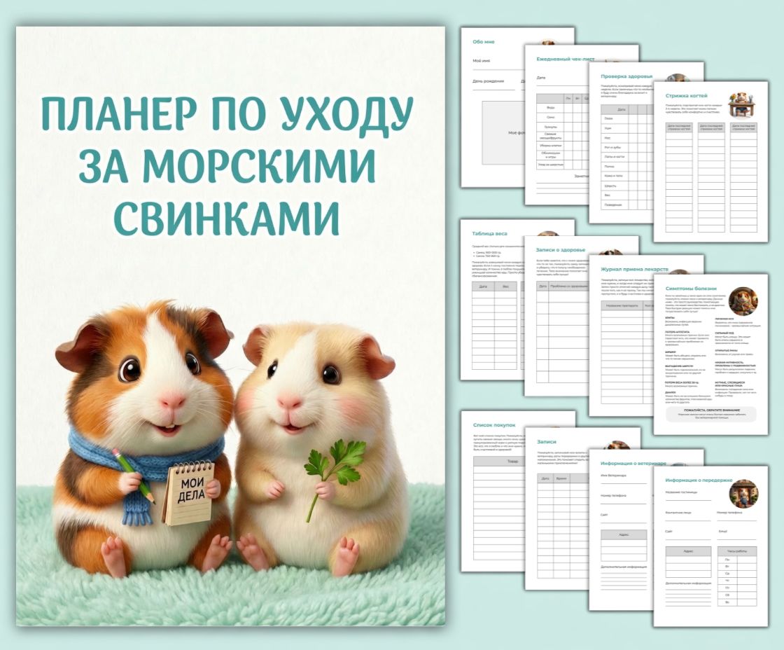 Планер по уходу за морскими свинками PDF